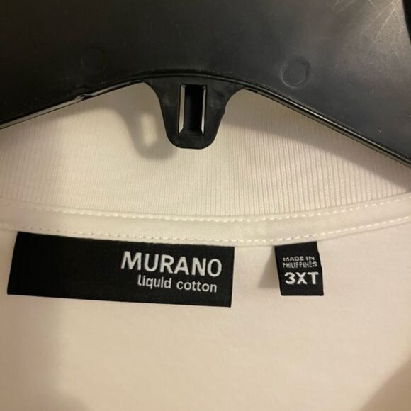 Murano Liquid Cotton short sleeve Men 3XT White&Black color-block Polo Shirt, - Picture 4 of 6